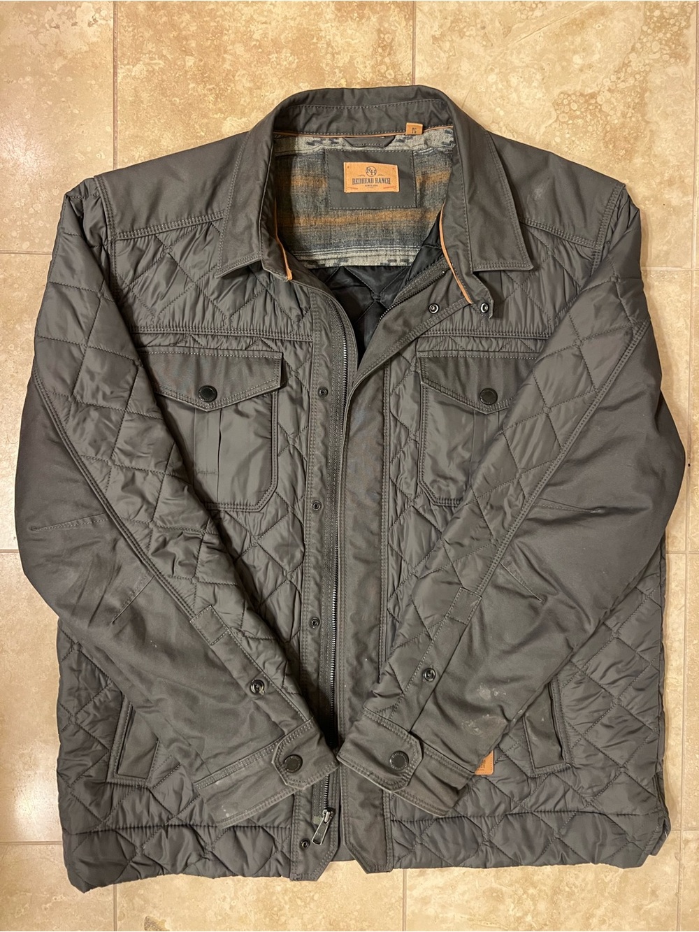 RedHead Men's Quilted Field Jacket in Dark Gray